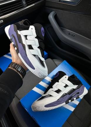 Мужские кроссовки adidas niteball white black purple