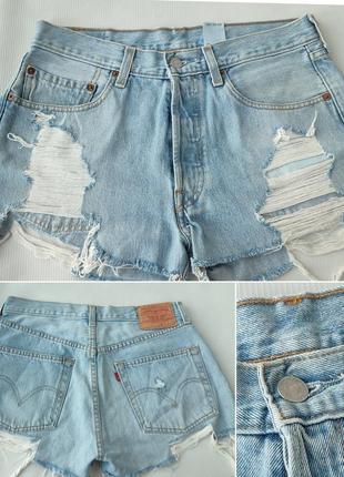 Джинсовые шорты с высокой посадкой levis