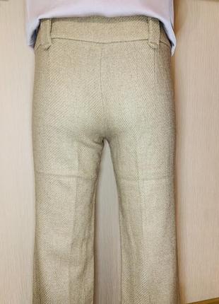 Брюки штаны из шерсти приятные теплые песочного цвета zara6 фото
