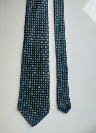 Краватка галстук з синьо-жовтими квітами tie rack angelo bosani2 фото