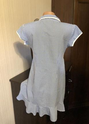 Платье в клетку с воланом летнее винтаж ретро3 фото