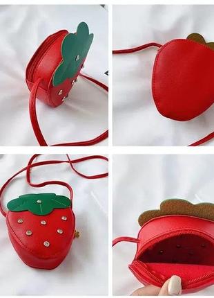 Детская сумка для девочки подарок сумочка красная клубника4 фото