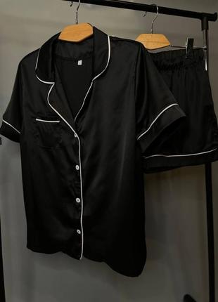 Пижама шелковая рубашка + шорты