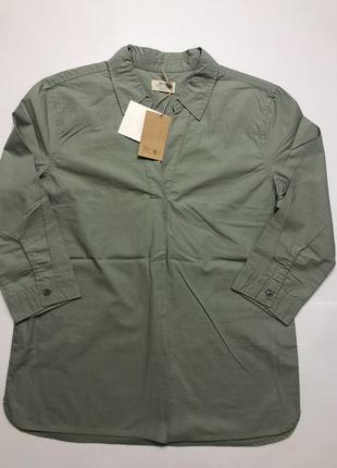 Натуральная хлопковая удлиненная рубашка