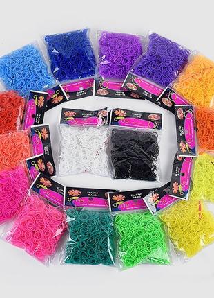 Набір гумок для плетіння браслетів 11 200 штук loom bands set з кліпсами, 16 кольорів