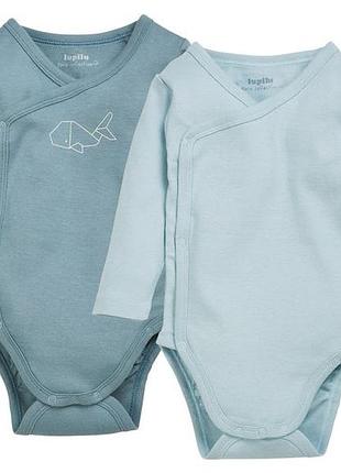 Набор бодиков с длинным рукавом и застежкой на запах lupilu