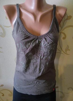 Esprit . классная майка топ оверсайз с рисунком . хлопок .