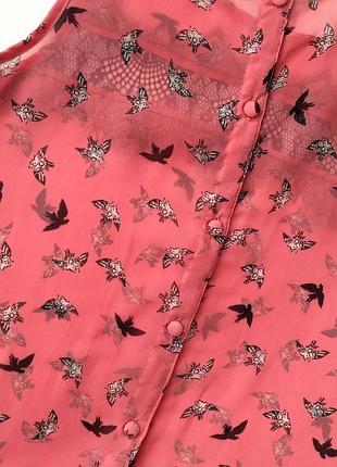 Очень красивая и стильная брендовая блузка в птичках 20.