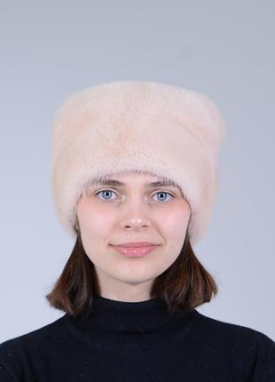 Женская норковая теплая шапка