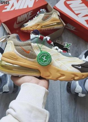 Мужские кроссовки travis scott x nike air max 270 react (цветные)4 фото