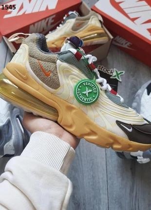 Мужские кроссовки travis scott x nike air max 270 react (цветные)2 фото