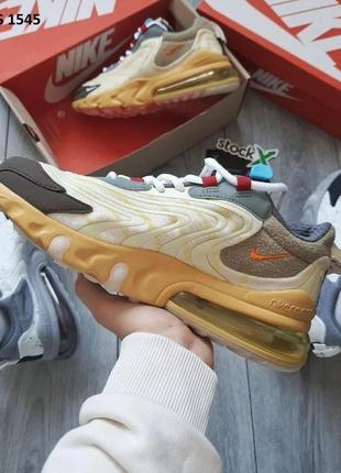 Мужские кроссовки travis scott x nike air max 270 react (цветные)3 фото