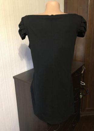 Чёрное платье с камнями с рукавами3 фото