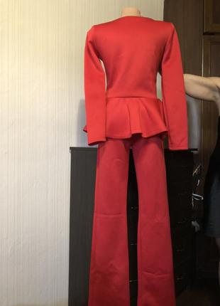 Красный брючный костюм баска под zara4 фото