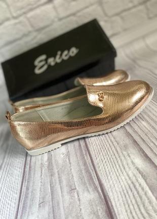 Туфли для девочек золотые на весну erico 35 размер 22.5 см стелька
