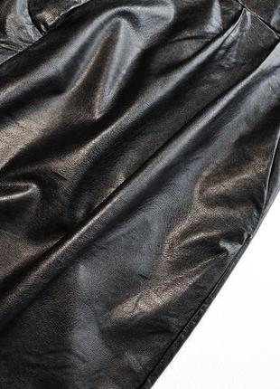 Стильные черные кюлоты с кожи,шорты,брюки,юбка-брюки5 фото