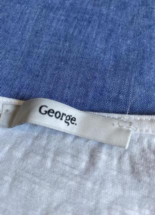 Блуза белая вышиванка женская хлопковая белая завязывается george-m,l4 фото