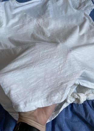 Блуза белая вышиванка женская хлопковая белая завязывается george-m,l7 фото