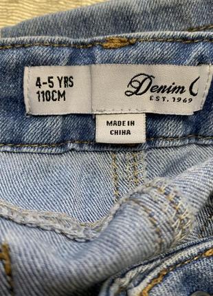 Стилевые джинсы скинни со стразами denim&co на 4-5 лет в поясе есть утяжка6 фото