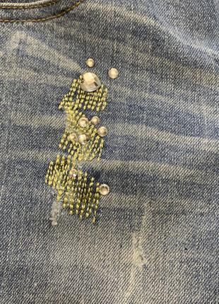 Стилевые джинсы скинни со стразами denim&co на 4-5 лет в поясе есть утяжка5 фото
