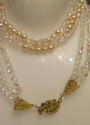 Винтажные бусы ожерелье бижутерия чехословакия №1000