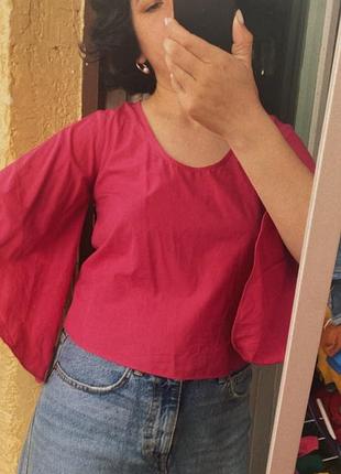 Блуза с бантом на спине zara