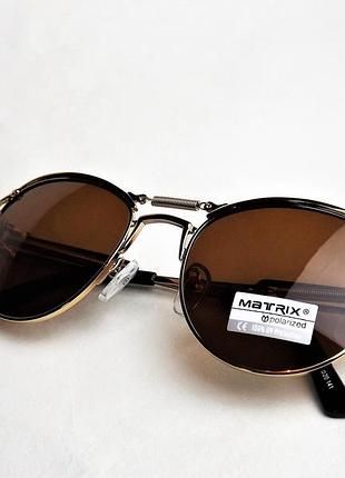 Очки солнцезащитные matrix 8213 коричневые золото с поляризацией