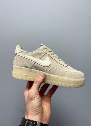 Женские кроссовки nike side air force low «beige»