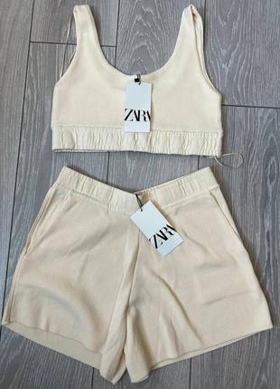 Костюм zara (шорти(шорты)+ топ) 🤩