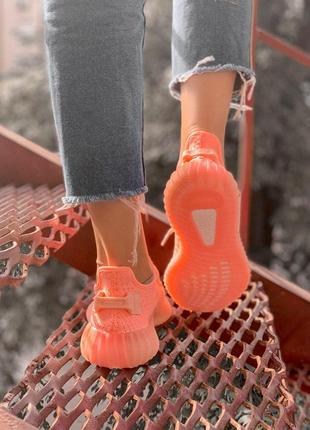 Ярко коралловые кроссовки adidas с неоном (весна-лето-осень)😍3 фото