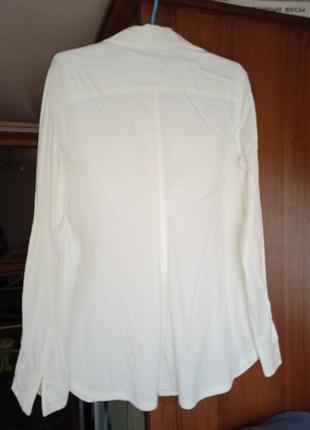 Классическая рубашка стрейч молочного оттенка3 фото