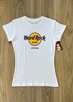 Женская хлопковая футболка с принтом хард рок кафе hard rock cafe1 фото