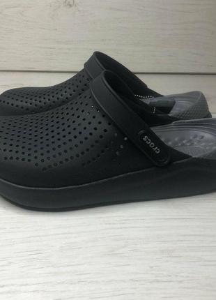 Крокс crocs literide clog black / slate grey мужские кроксы сабо унисекс женские кроксы5 фото