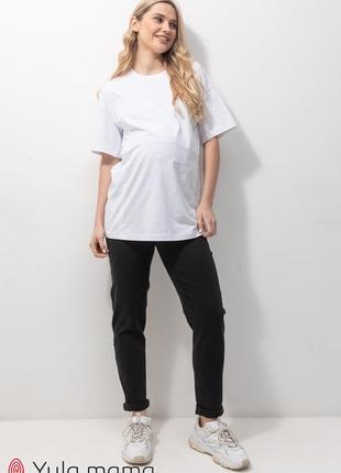 Черные прямые джинсы из стрейч коттона для беременных, размеры от xs до 2xl