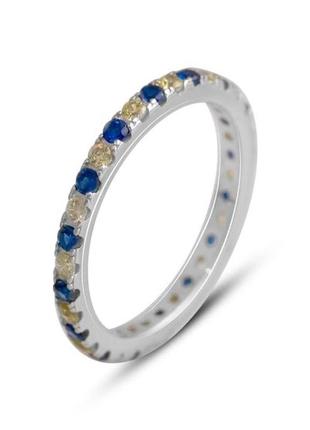 Срібний перстень з фіанітами5 фото