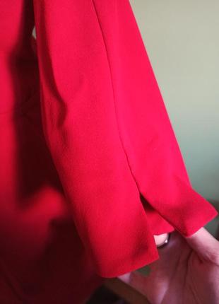 Классическое красное платье до колена, офисный стиль. праздничное платье5 фото
