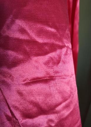 Атласная розовая блузка5 фото