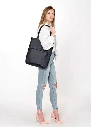 Жіноча сумка sambag shopper чорна6 фото