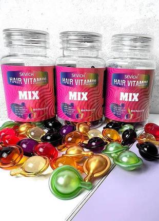 🌿вітамінні капсули для волосся sevich hair vitamin mix містять у баночці мікс із 7 видів капсул1 фото