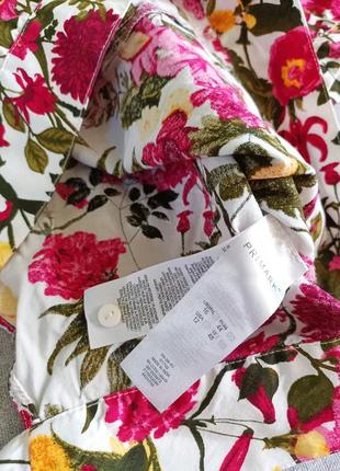 Primark коттоновый натуральный топ в цветы блуза3 фото