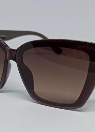 Очки в стиле tom ford женские солнцезащитные коричнево шоколадные с градиентом1 фото
