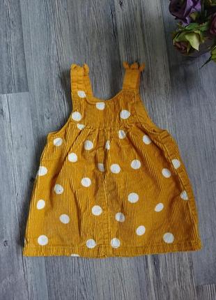 Красивое вельветовое платье сарафан на малышку 9-12 мес4 фото