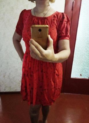 Платье красное поплин2 фото