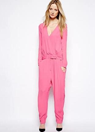 Комбинезон ganni jumpsuit in crepe pink m италия4 фото