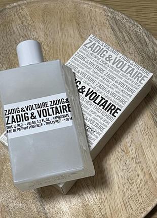 Тестер zadig &amp; voltaire this is her 100ml