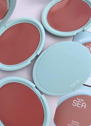 Кремовые румяна с натуральным финишем tarte breezy cream blush peach sunset 5 гр