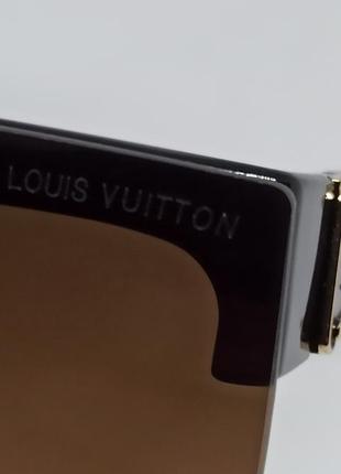Очки в стиле louis vuitton унисекс солнцезащитные коричневый градиент с поднимающимися линзами9 фото