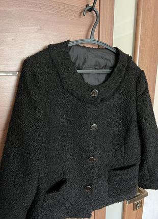 Стильний твідовий піджак куртка розмір м твід чорний6 фото