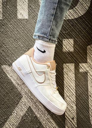 Мужские кроссовки nike air force "07 lx white/bio beige#найк
