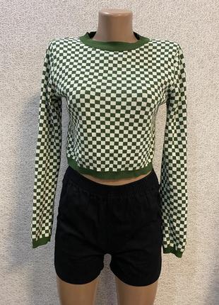 Вязаный джемпер в клетку pull & bear